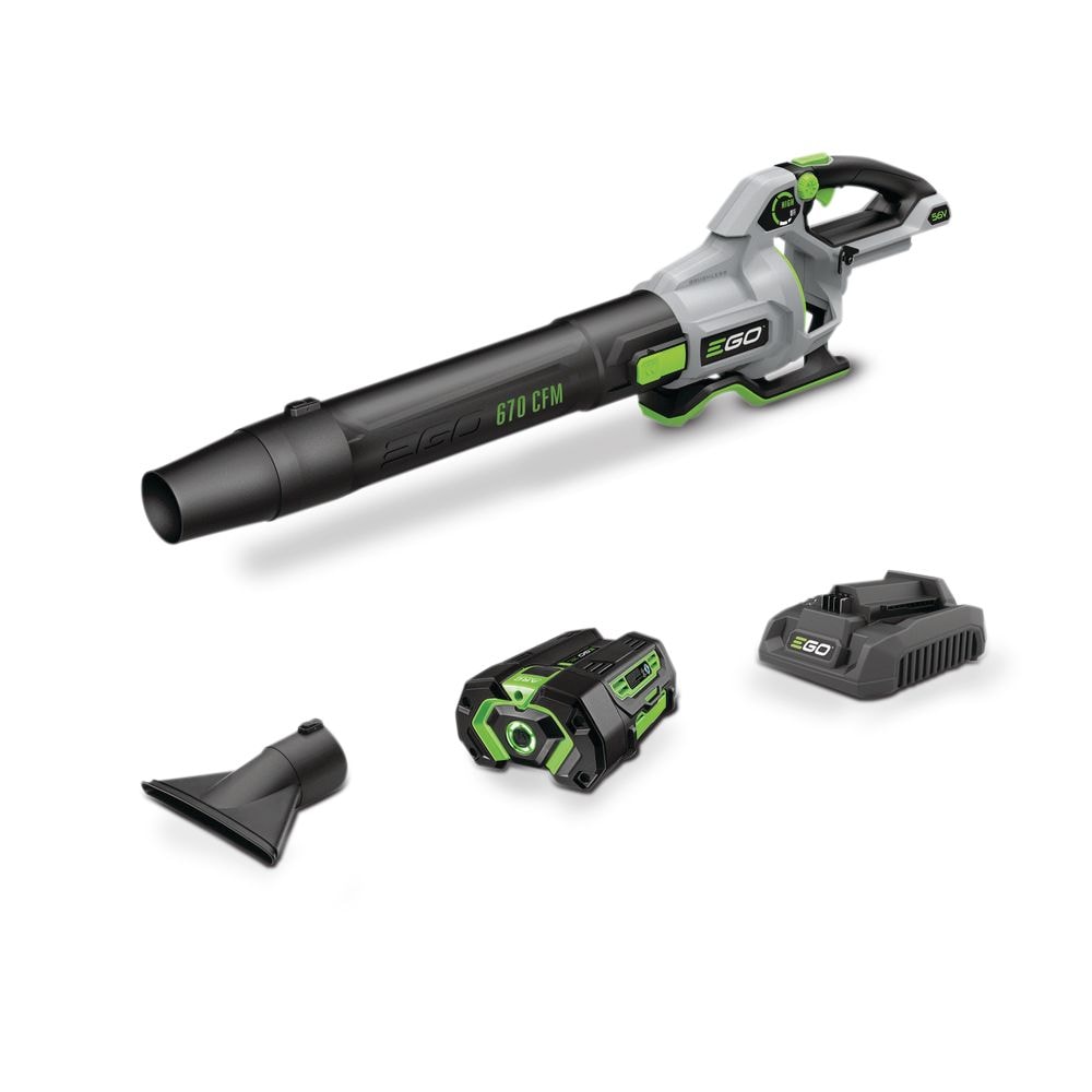 56V Brushless Cordless 670 CFM Leaf Blower, Includes (1) 4.0Ah Battery and (1) 320W Charger, LB6703