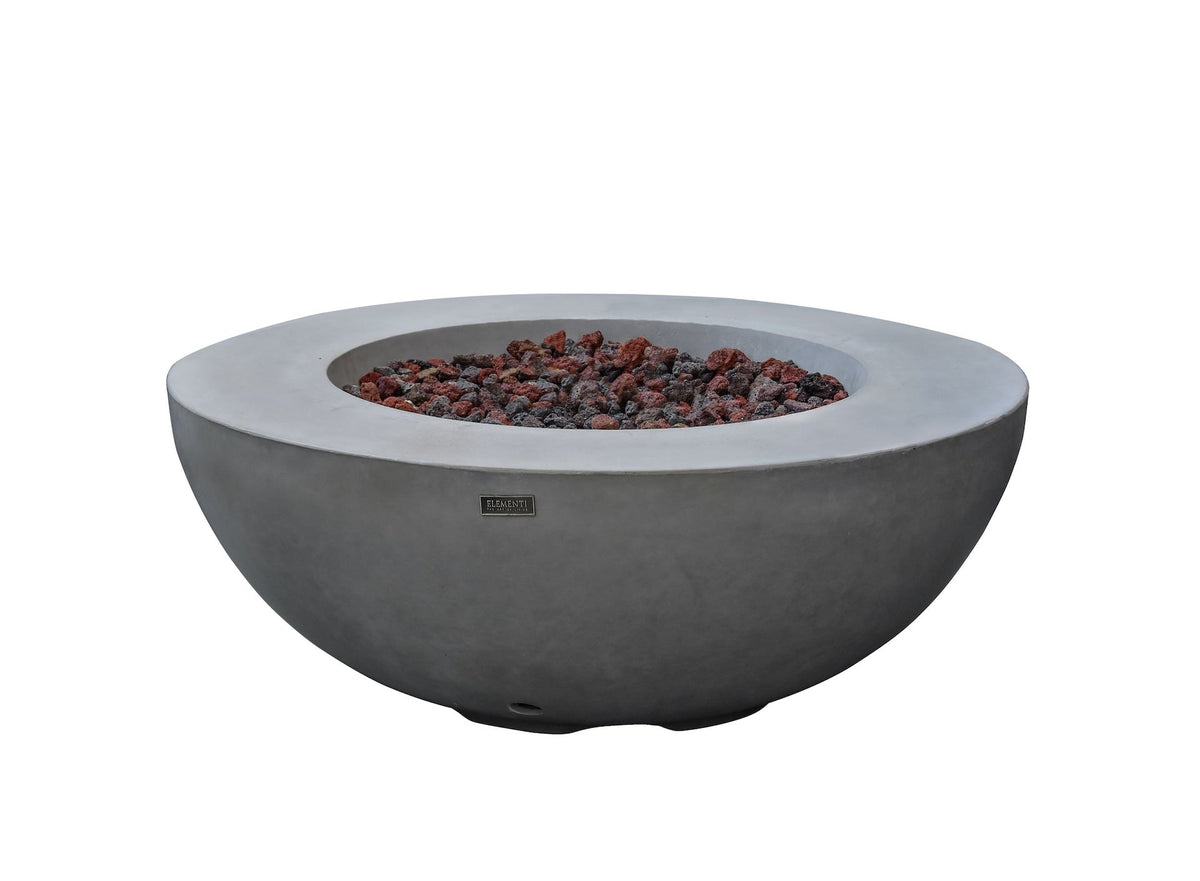 Lunar Bowl Fire Pit, Natural Gas, Light Grey, 45,000 BTU