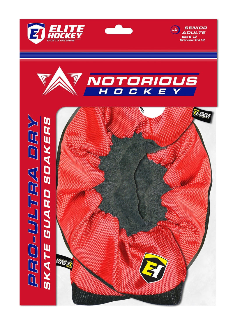 Hockey Notorious Pro-Ultra Dry Soakers Skate Guards, Red, Assorted Sizes D4717