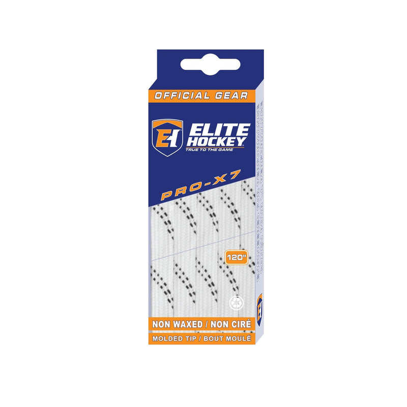 Hockey Pro-X7 Skate Laces, Non-Waxed, White, Assorted Sizes E2215