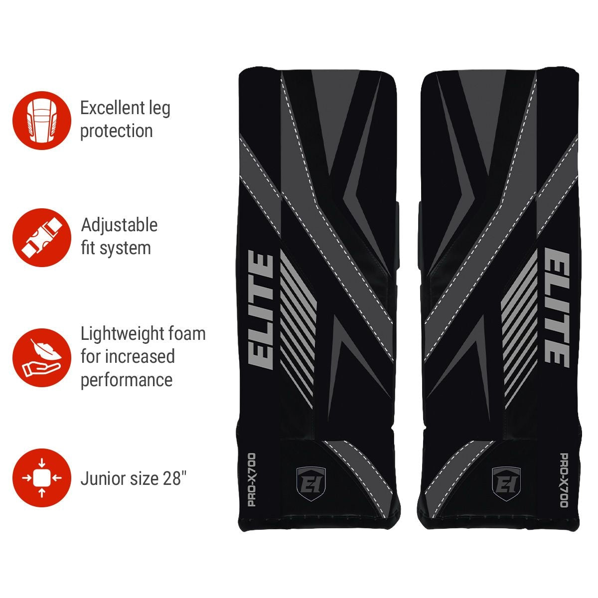 Vasilevskiy PRO-X700 Street Hockey Goalie Leg Pads, Junior, 28-in