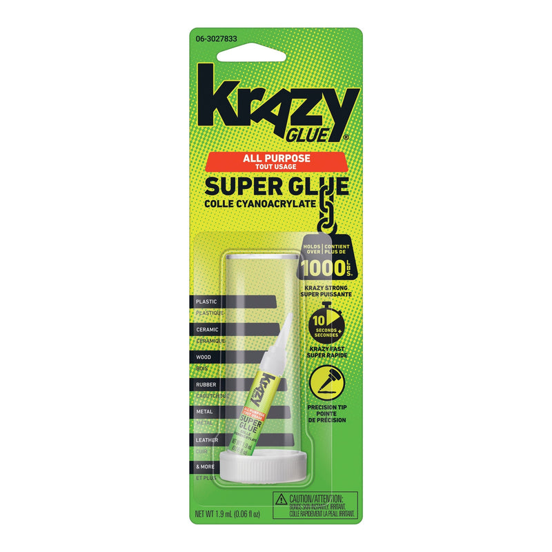 Instant Krazy Glue All-Purpose Adhesive, Bonds Rubber/Plastic/Metal/Ceramic, Clear, 2-mL S2096