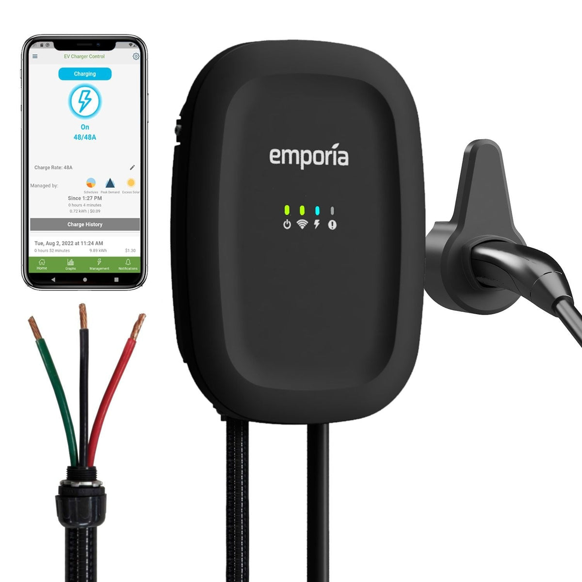 48A Wi-Fi Level 2 Hardwired NACS EV Charger