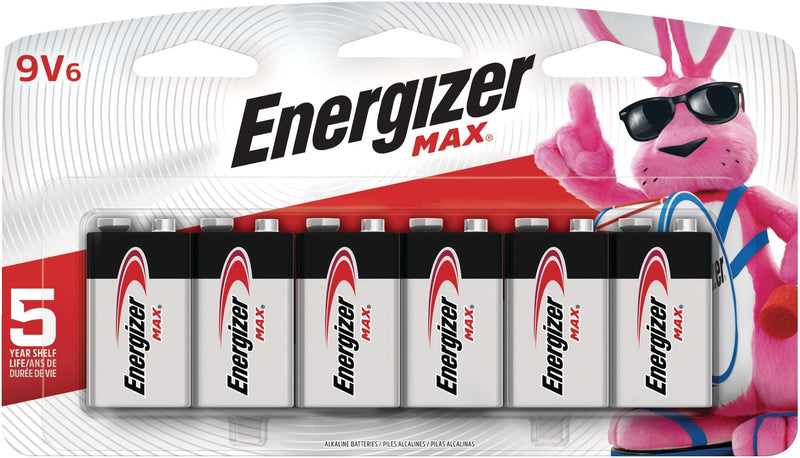 Max 6-pk 9V / 9 Volt Alkaline Batteries, Long Lasting, All Purpose D8488