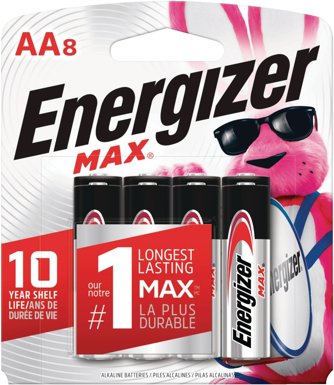 Max 8-pk AA Alkaline Batteries, Long Lasting, All Purpose