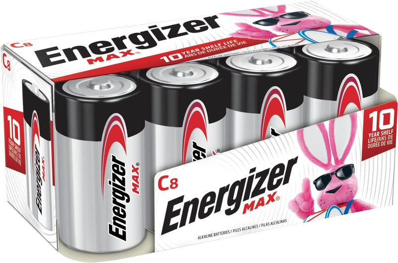 Max C Batteries, Long Lasting, All Purpose, Alkaline, 8-pk Y3635