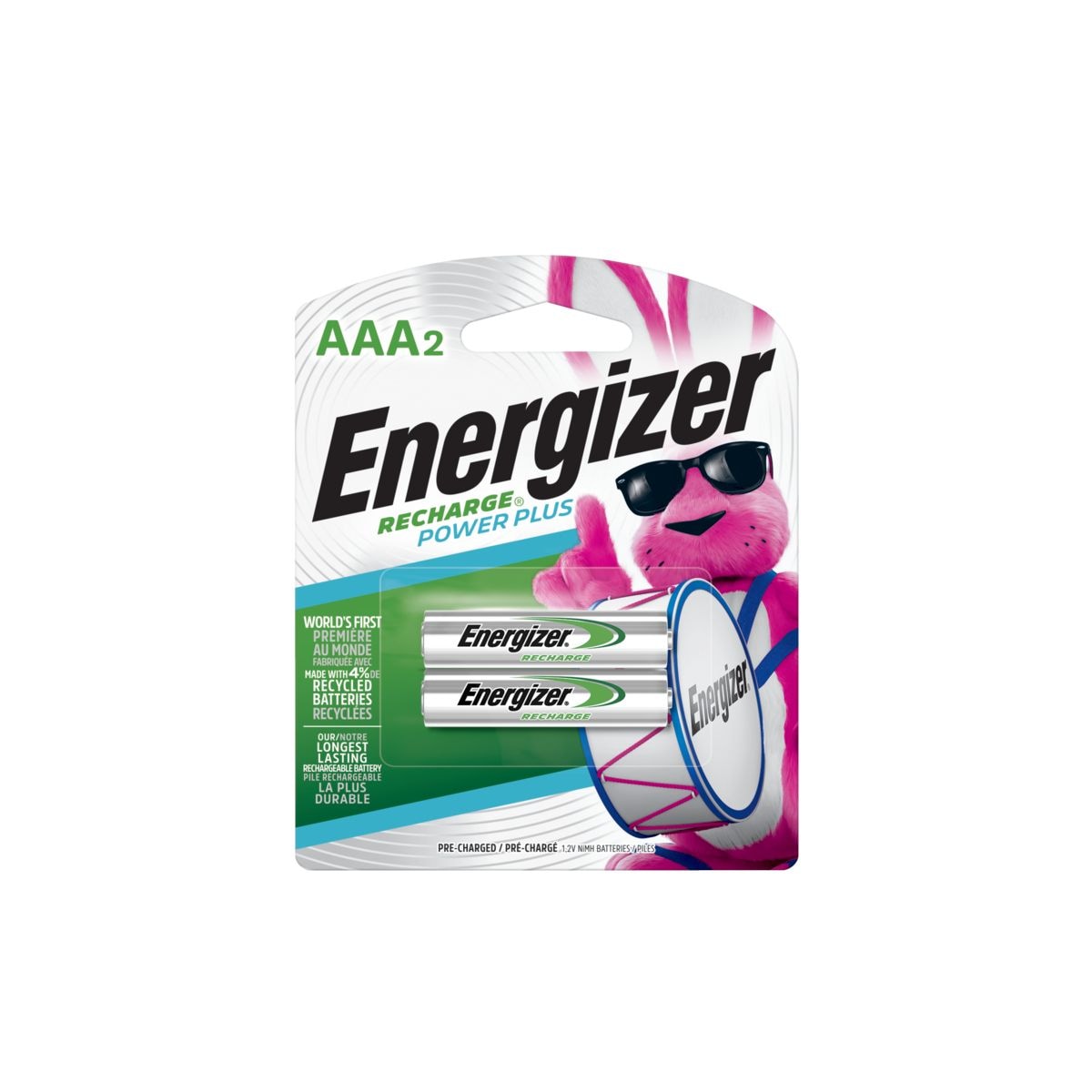 NH12BP-2 2-pk AAA 800mAh NiMH Rechargeable Batteries, Pre-Charged, All Purpose