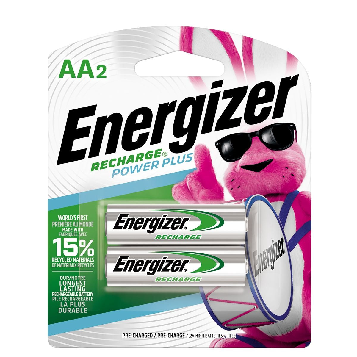 NH15BP-2 2-pk AA 2300 mAh NiMH Rechargeable Batteries, Pre-Charged, All Purpose