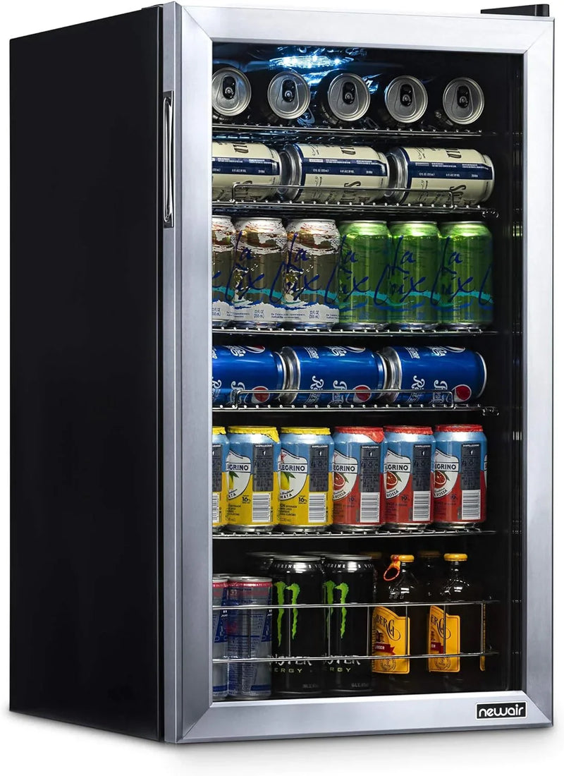 Beverage Refrigerator Cooler | 126 Cans Free Standing with Right Hinge Glass Door D737