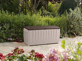 Novel Plastic Deck Storage Container Box Outdoor Patio Furniture 90 Gal, Brown