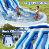 Large Inflatable Water Slide Swimming Pool Play Center, Commercial Grade Lightweight Premium Water Slide Bounce House 20.6x9.5x9.3Ft for Kids and Adults (with Blower)