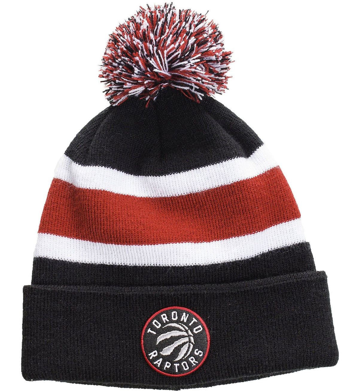 Fan Favorite Mass Breakaway Stretch Knit Cuffed Toque with Pom Pom, Blue/Red