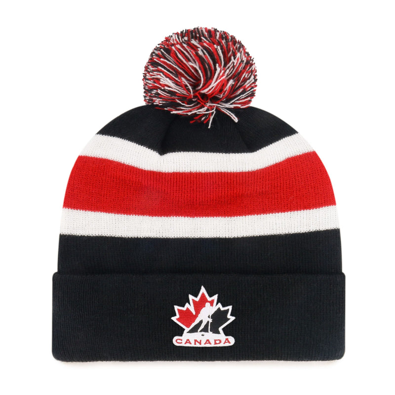 Fan Favorite Adult Standard Mass Knit Toque with Breakaway Cuff and Pom Pom D4930