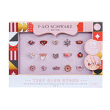 Kids Glam Rings Set, 15 Piece, Pink