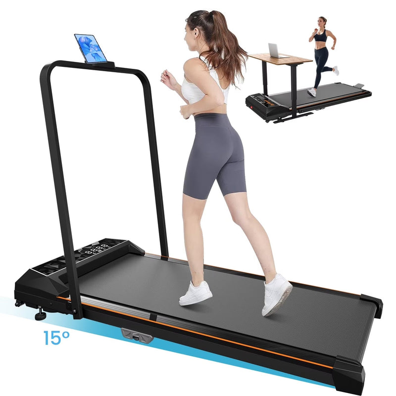 CoolHut Walking Pad, Under Desk Treadmill, 4-in-1 Home/Office Treadmill, Compact and Portable Foldable Treadmill, No Installation, Low Noise, LED... C6075
