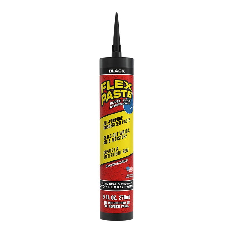 Flex Paste, Super Thick Rubber Paste, Caulk Sealant Leak Protector, Black or White, 9-FL OZ./270 mL V8911