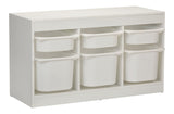 6-Bin Stackable Pull Out Organizer, White