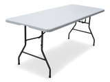 6-ft Portable Indoor/Outdoor Plastic & Metal Folding Table with Handle, White