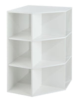 9-Cube Corner Unit Open Shelf Organizer, White