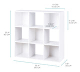 9-Cube Storage Organizer, Bookcase/Bookshelf, White