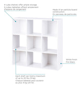 9-Cube Storage Organizer, Bookcase/Bookshelf, White