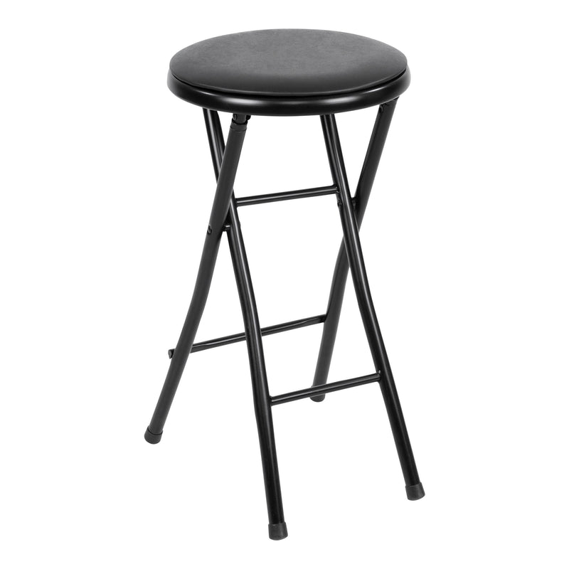 Black Foldable Stool with Vinyl Padding N5969