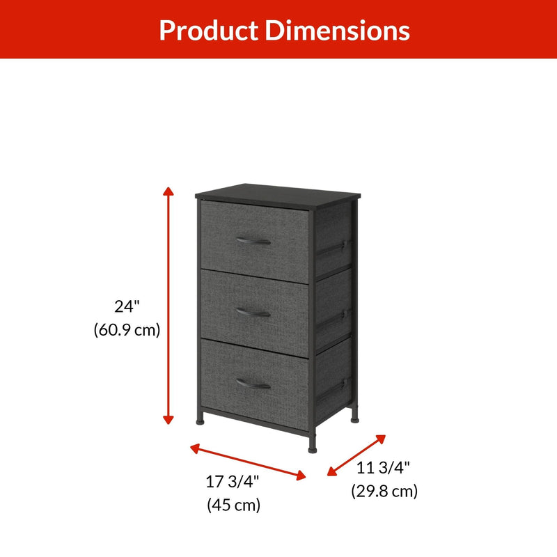 Fabric 3-Drawer Storage Organizer, Grey U841