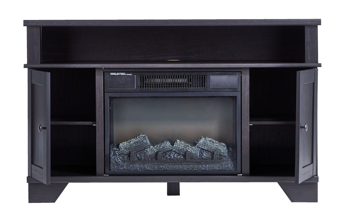 Hamilton Electric Fireplace TV Stand, 44.5-in, 1500W, Brown Cappucino