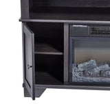 Hamilton Electric Fireplace TV Stand, 44.5-in, 1500W, Brown Cappucino