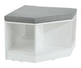 Space Saving Corner Bench with Storage, White/Grey
