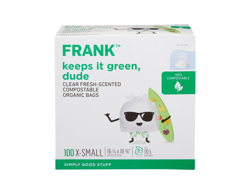 Extra-Small Organic Fresh-Scented Compostable Food Waste Bags, 100-pk, Clear, 10-L L5507