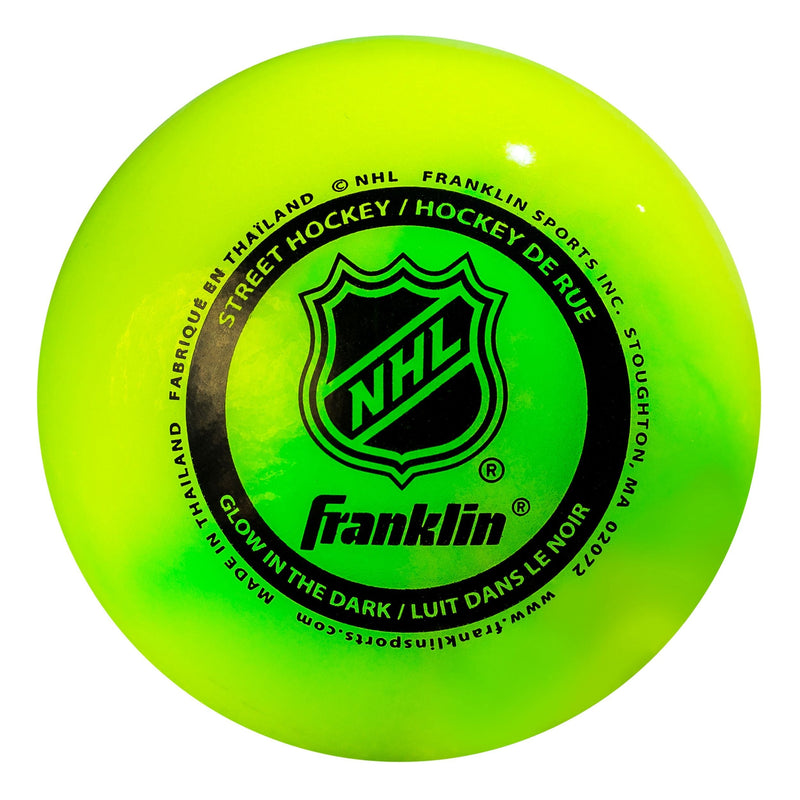 Franklin Glow in the Dark Hockey Ball, Minimal Bounce, PVC, Green H4895