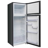 7.5 cu ft Black Retro Top Mount Refrigerator with Classic Chrome Handle