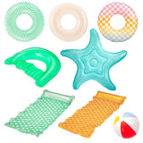 Party Pack Pool Loungers with Inflation Tool, 9-pc