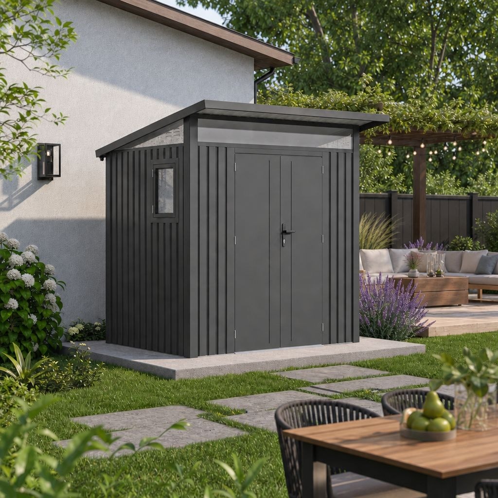 Arvada Metal Shed, Dark Grey