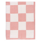 Childrenwear Pink Checkered Silky Mink Baby Blanket