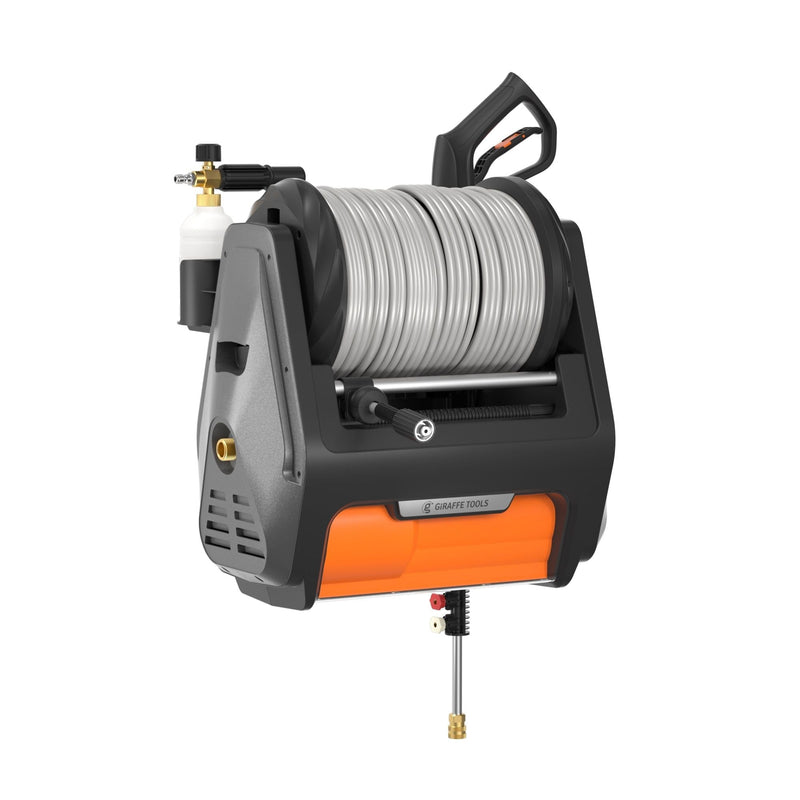 Grandfalls Pro Wall Mounted 2700 PSI 1.6 GPM Brushless Retractable Electric Pressure Washer with 100-ft Hard Hose C5273