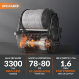 Grandfalls Pro Wall Mounted 2700 PSI 1.6 GPM Brushless Retractable Electric Pressure Washer with 100-ft Hard Hose