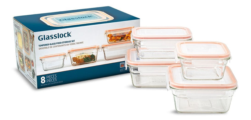 Glass Food Storage Container Set with Leakproof Lids, 4 Count L8948