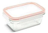 Rectangle Glass Food Storage Container with Airtight Seal, 470-mL