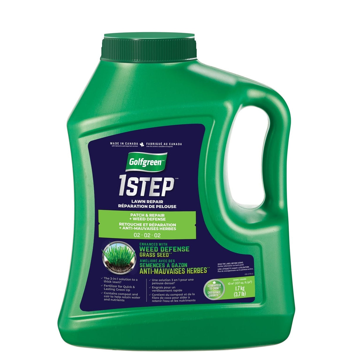 1-Step Patch & Repair + Weed Defense 02-02-02 Grass Seed, 1.7-kg
