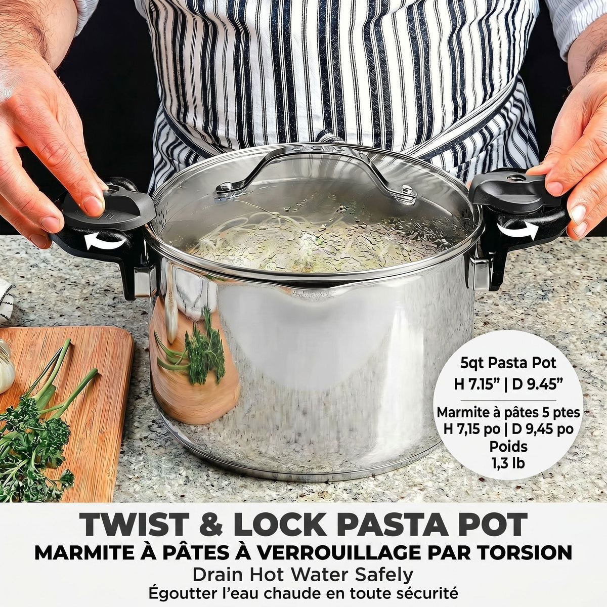 Stainless Steel 5QT Pasta Pot