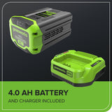 60V 17-in Push Lawn Mower with 4.0 Ah Battery & 3A Charger