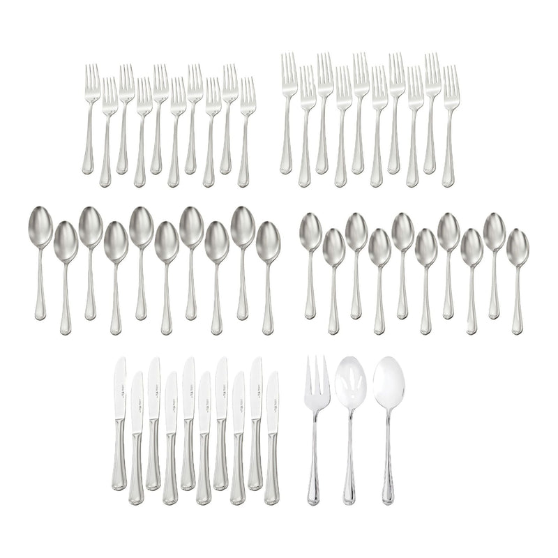 Metrona Flatware Set, Serves 10, 53-pc, Dishwasher Safe R5104