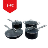 Heritage Rock Essence Cookware Set with Glass Lids, Aluminum, 8-pc