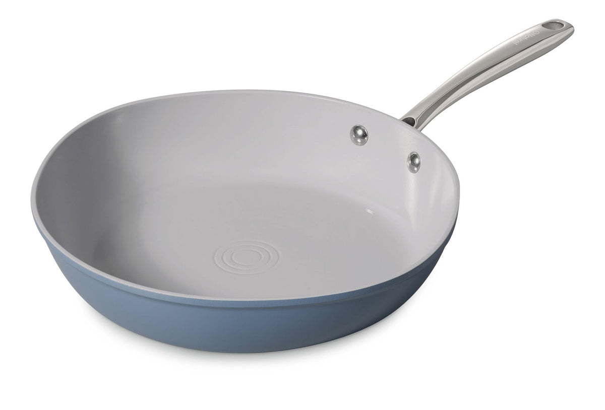Heritage The Rock O Naturel Ceramic Frypan, Dishwasher & Oven Safe, Blue, 10-in