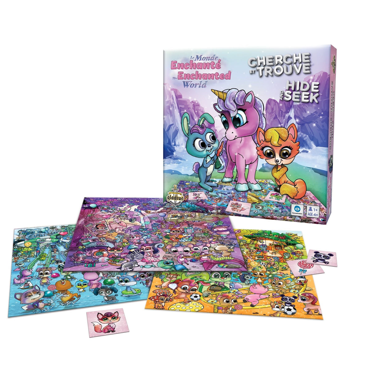 Hide and Seek The Enchanted World Family Board Game, Bilingual, Ages 4+