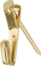 Conventional Picture Hanger, For DrywAll and Paster WAll, 50-lb Capacity, Brass Plated