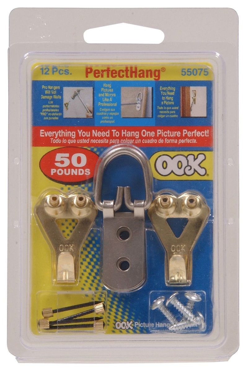 Perfect Hanging Kit, For Plaster and DrywAll, 50-lb Capacity, 12-pk F7982