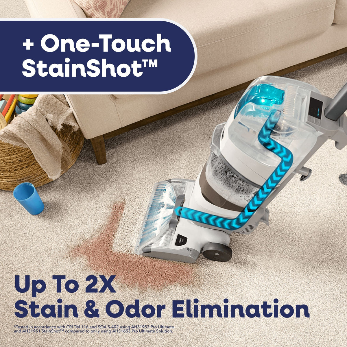 Hoover AllOut Plus Carpet Cleaner with StainShot Technology, Debris Catch, Edge to Edge Cleaning & Faster Drying